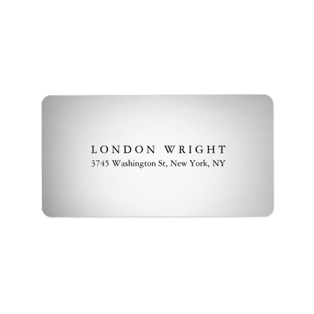 Schlicht Elegant Classical Simple Modern Gray Adressaufkleber (Vorne)
