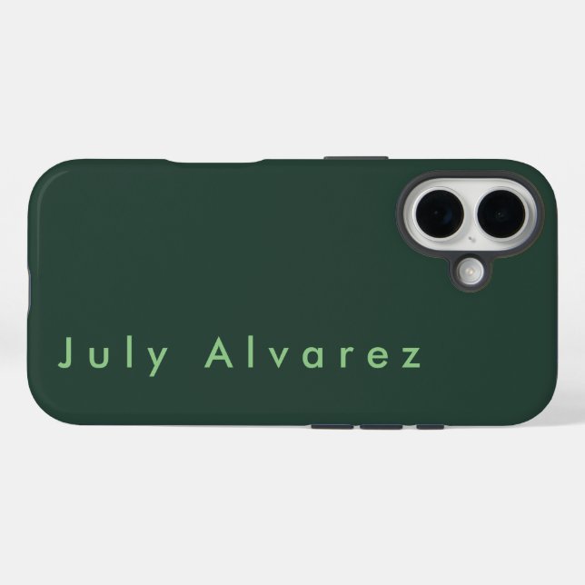 Schlicht Elegant Grayish Green Minimalistisch Case-Mate iPhone Hülle (Rückseite (Horizontal))