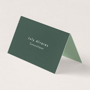 Schlicht Elegant Grayish Green Minimalistisch Visitenkarten