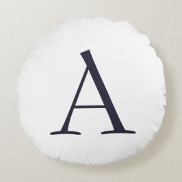 Schlicht Elegant Modern Monogram Initial Rundes Kissen