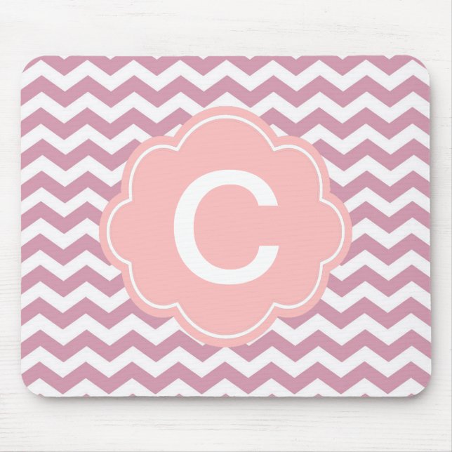 schlicht, elegant, modern, rosa Zickzack Mousepad (Vorne)