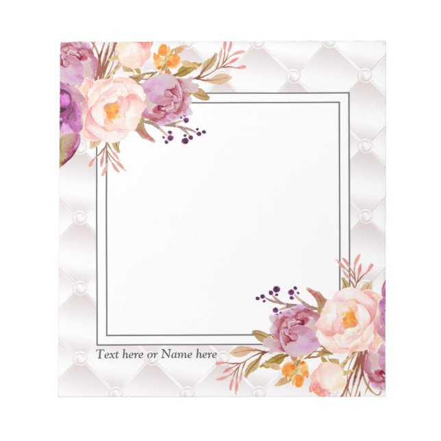 schlicht, elegant, modern, trendig, floral notizblock (Vorderseite)