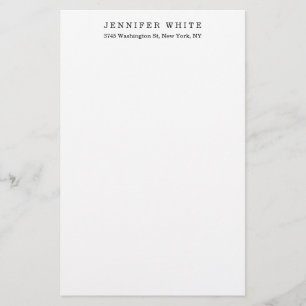 Schlicht Elegante Klassische Schwarz-weiße Minimal Briefpapier