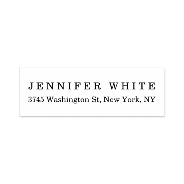 Schlicht Elegante Klassische Schwarz-weiße Minimal Permastempel (Design)