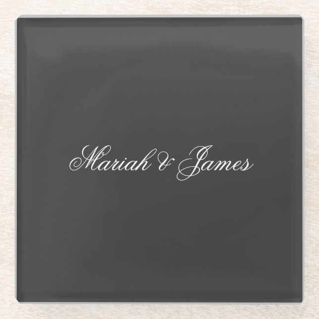 Schlicht Elegante Minimalistisch Moderne Glasuntersetzer (Vorderseite)