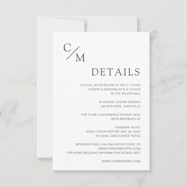 Schlicht elegante Monogramm (Vorderseite)