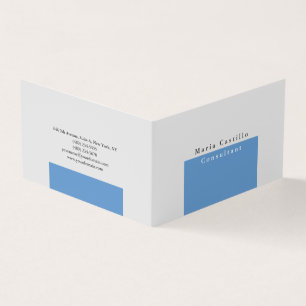 Schlicht Elegantes blaues Grau Minimalistisches De Visitenkarten