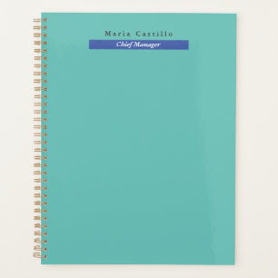 Schlicht Elegantes blaues Minimalistisches Design Planer