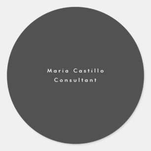 Schlicht Elegantes Schwarzes Minimalistisch Modern Runder Aufkleber