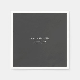 Schlicht Elegantes Schwarzes Minimalistisch Modern Serviette