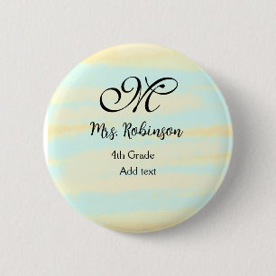 schlicht-gelb-blaue Aquarelllehrer Wertschätzung Button