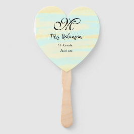 schlicht-gelb-blaue Aquarelllehrer Wertschätzung Fächer