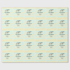 schlicht-gelb-blaue Aquarelllehrer Wertschätzung Geschenkpapier