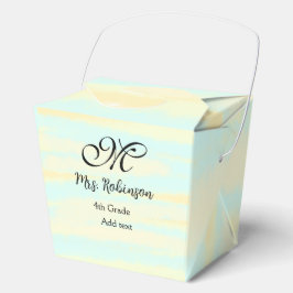 schlicht-gelb-blaue Aquarelllehrer Wertschätzung Geschenkschachtel