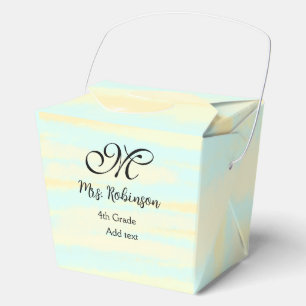 schlicht-gelb-blaue Aquarelllehrer Wertschätzung Geschenkschachtel