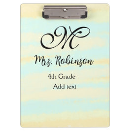 schlicht-gelb-blaue Aquarelllehrer Wertschätzung Klemmbrett