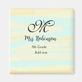 schlicht-gelb-blaue Aquarelllehrer Wertschätzung Magnet