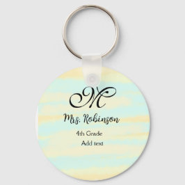 schlicht-gelb-blaue Aquarelllehrer Wertschätzung Schlüsselanhänger