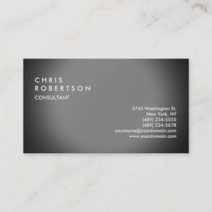 Schlicht Grau Modern Creative Business Card Visitenkarte
