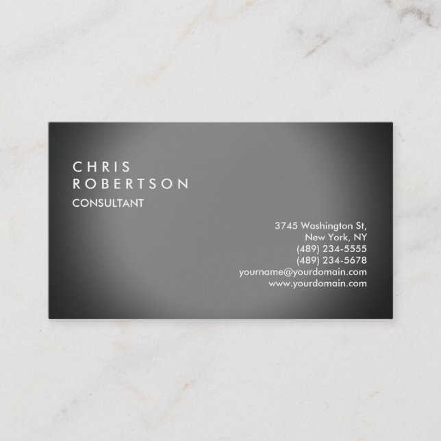 Schlicht Grau Modern Creative Business Card Visitenkarte (Vorderseite)