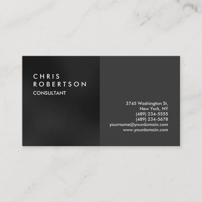 Schlicht Grau Modern Creative Business Card Visitenkarte (Vorderseite)