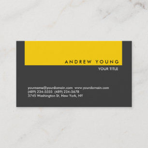 Schlicht-Graugelbe Berufliche Visitenkarte