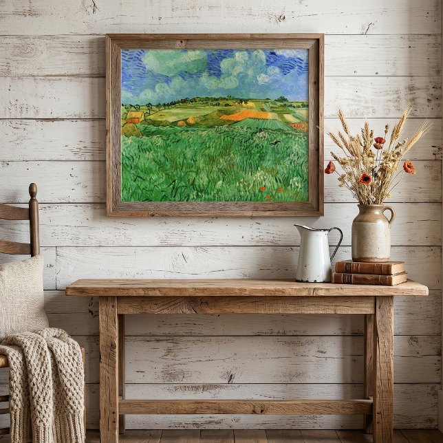 Schlicht in der Nähe von Auvers von Vincent van Go Poster (Plain Near Auvers by Vincent van Gogh is a vintage fine art post impressionism landscape painting.)
