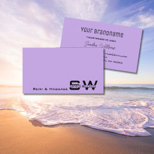 Schlicht Lilac Simple mit Monogram Chic Light Lila Visitenkarte
