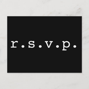 Schlicht, Minimalistisch und grundlegend "r.s.v.p. Postkarte