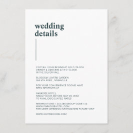 Schlicht modern Weiß, Teal  Details Begleitkarte