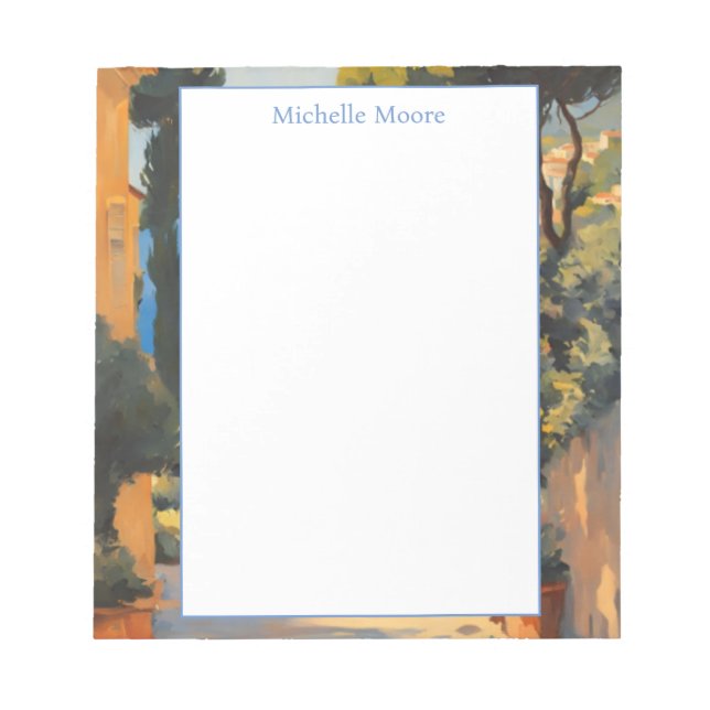 Schlicht Moderner Minimalistischer Name Landschaft Notizblock (Vorderseite)