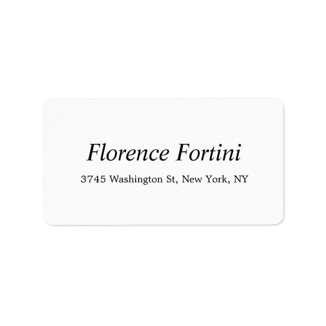 Schlicht Modernes Schwarz/Weiß Minimalistisch Adressaufkleber (Vorne)