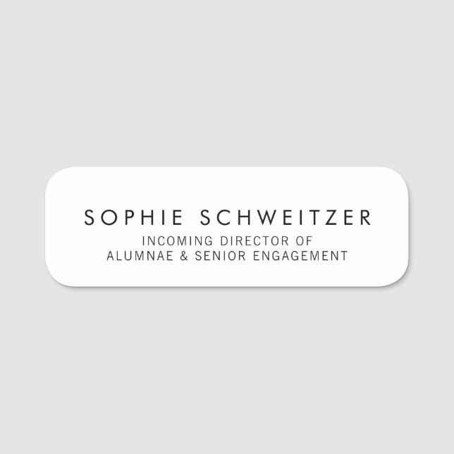 Schlicht Namensschild (Vorderseite)