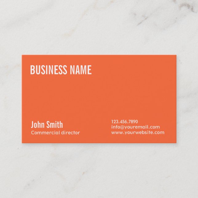 Schlicht Orange Kommerziell Director Business Card Visitenkarte (Vorderseite)