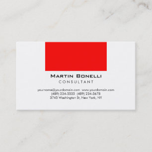 Schlicht Red White Consulting Business Card Visitenkarte