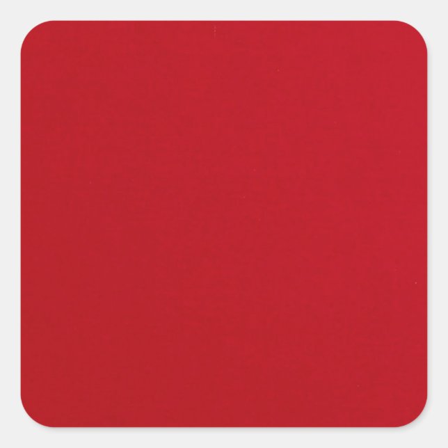 Schlicht rote Farbe Quadratischer Aufkleber (Vorderseite)