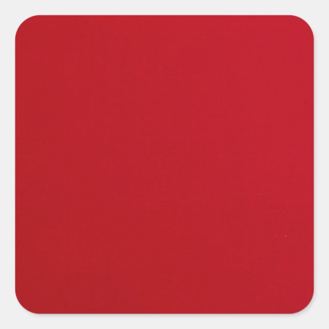 Schlicht rote Farbe Quadratischer Aufkleber (Vorderseite)