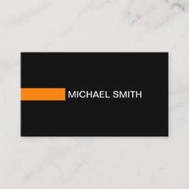 Schlicht Schwarz Elegant Modernes Orange Visitenkarte