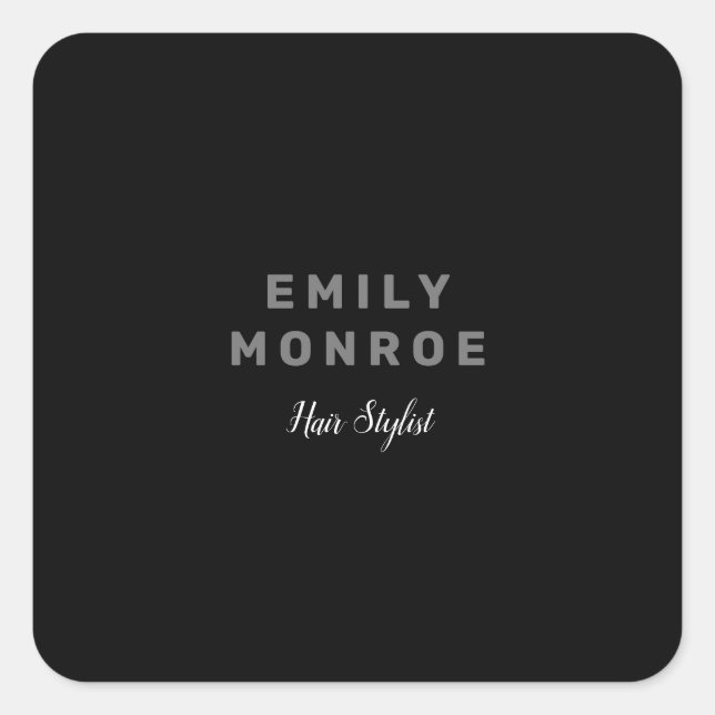 Schlicht Schwarz/Weiß Modernität Minimalistisch Quadratischer Aufkleber (Vorderseite)