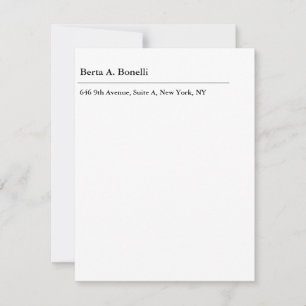 Schlicht Schwarz-weiße Minimalistisch Moderne RSVP Karte