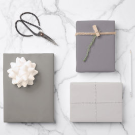 Schlicht Stone Taupe Timberwolf Gray Shades 3 Tone Geschenkpapier Set