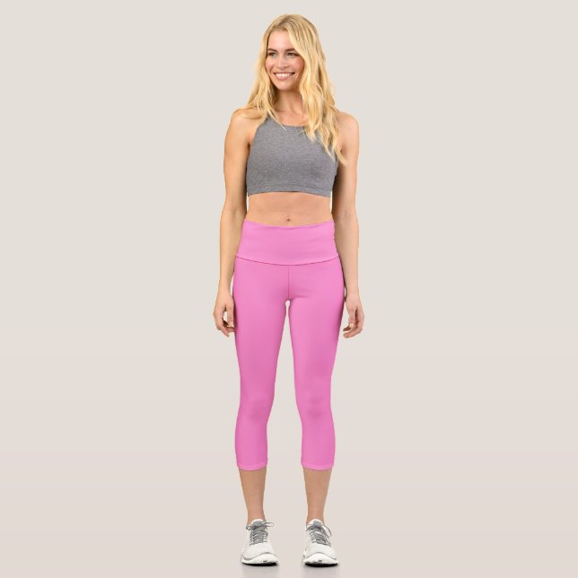 Schlicht Taffy Pink Capri Leggings (Vorderseite)