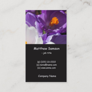 schlicht, weiß und lila Blume Visitenkarte
