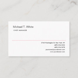 Schlicht White Modern Minimalistisch Beruflich Visitenkarte