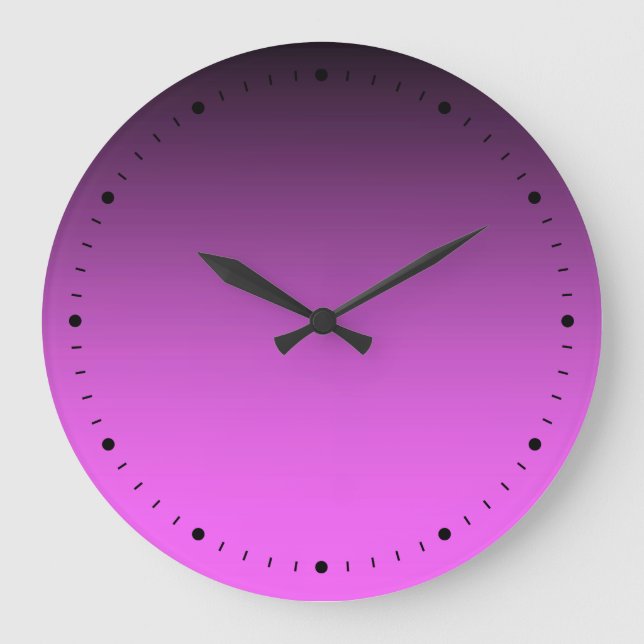 Schlicht zwei Tonen Rosa Große Wanduhr (Vorderseite)