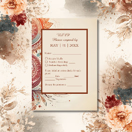 schlichte beige-schicke Hochzeit RSVP Karte