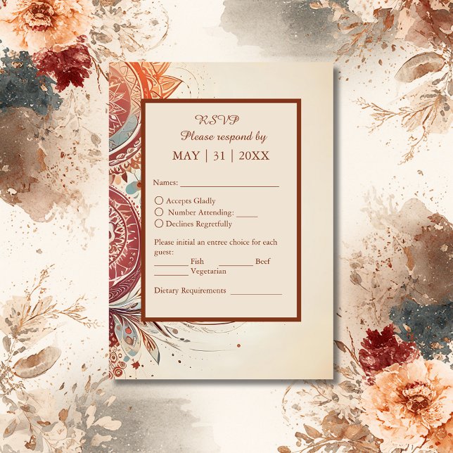 schlichte beige-schicke Hochzeit RSVP Karte (Von Creator hochgeladen)