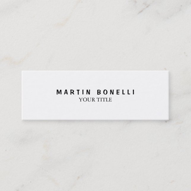 Schlichte Berufliche White Mini Business Card Mini Visitenkarte (Vorderseite)
