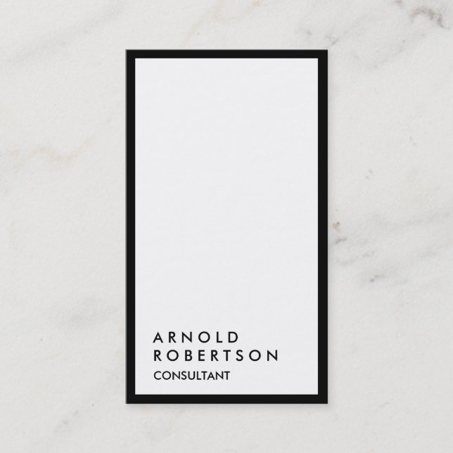 Schlichte Black Border White Consulting Business C Visitenkarte (Vorderseite)
