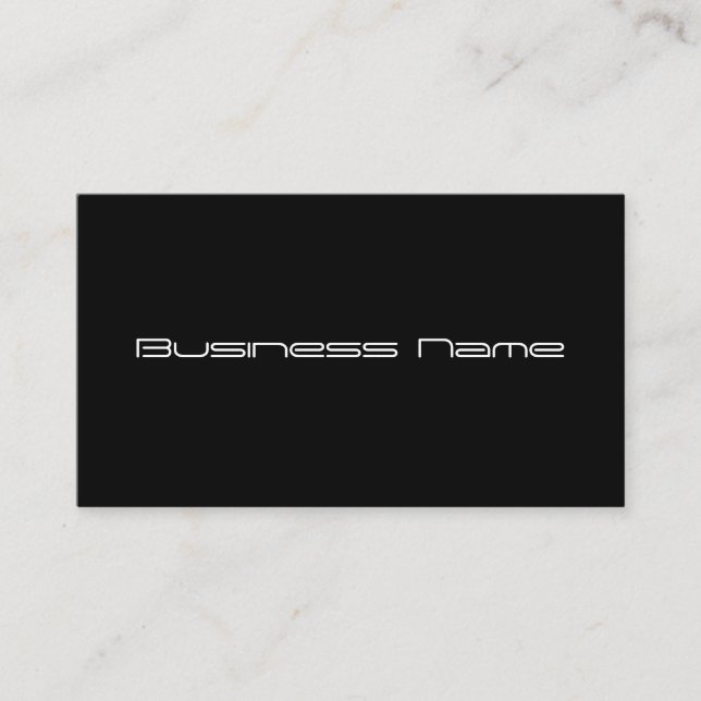 Schlichte Black Business Card Visitenkarte (Vorderseite)